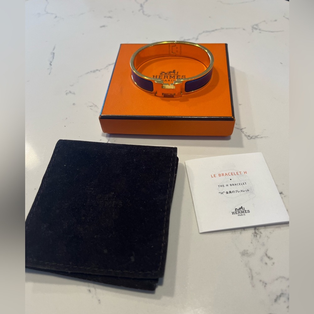 HERMES H BRACELET IN PURPLE